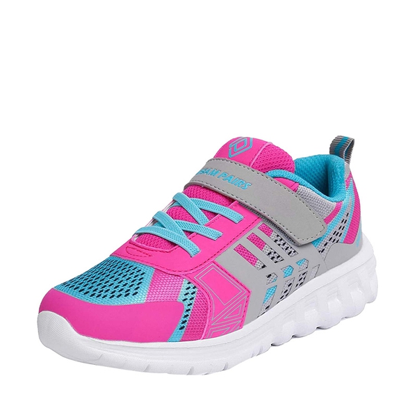 Boys Girls Athletic Running Sneakers - GREY FUCHSIA BLUE -  0